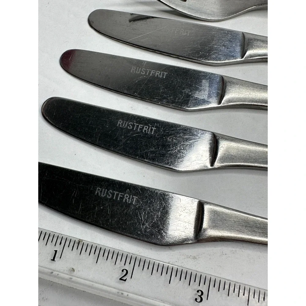 Rustfrit Sweden Circles Stainless Flatware Replacement Fork Knife Spoon‎ 9 Pc